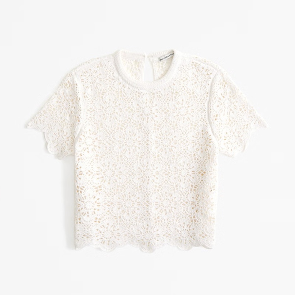 Crochet-Style Floral Lace Tee